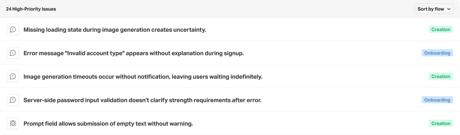 UX audit report